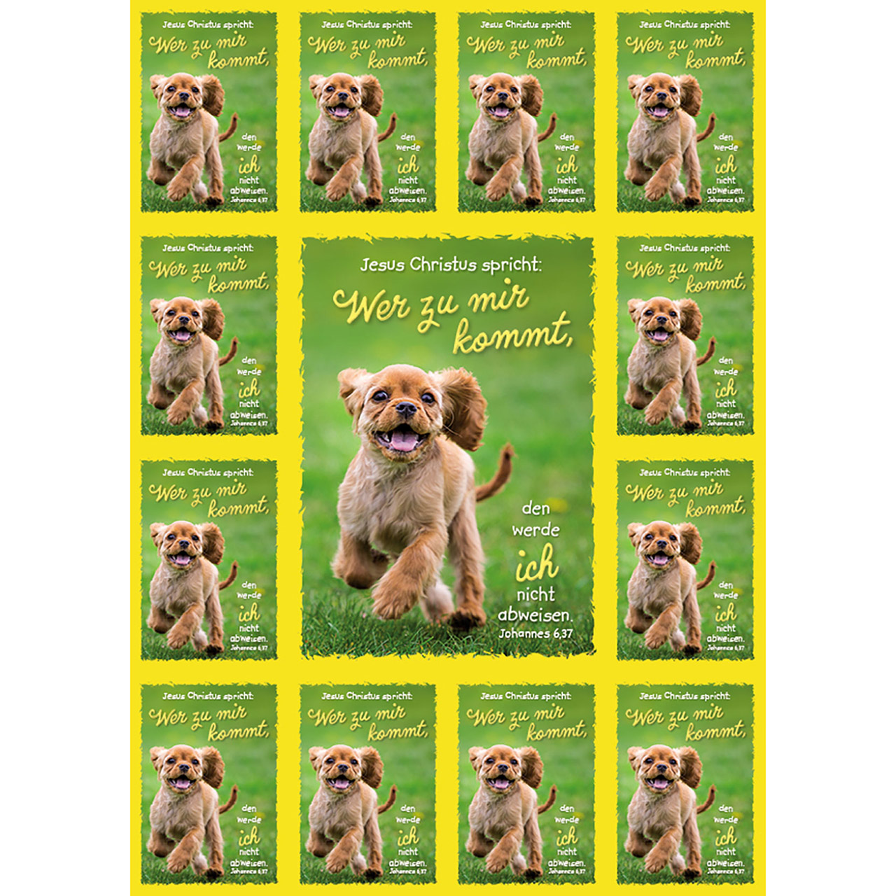 Aufkleber-Grußkarte mit Jahreslosung - Hund