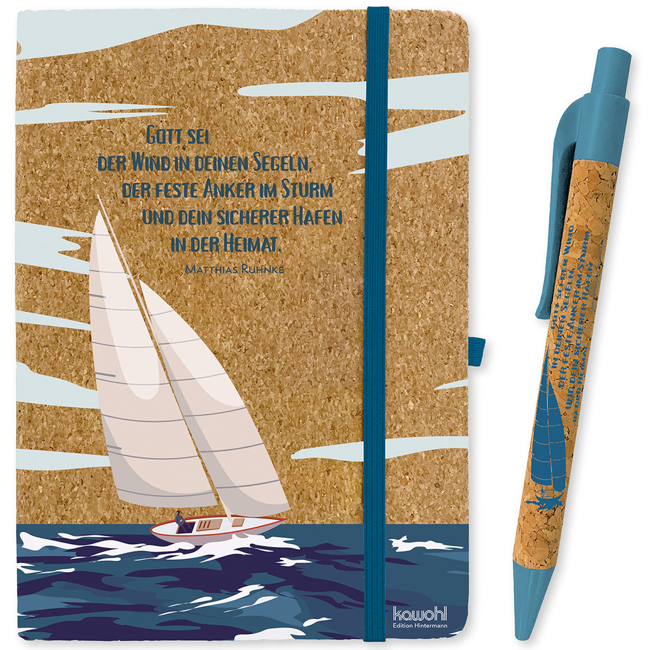 Notizbuch+Kugelschreiber - Gott sei der Wind in deinen Segeln Notizbuch+Kugelschreiber - Gott sei der Wind in deinen Segeln
