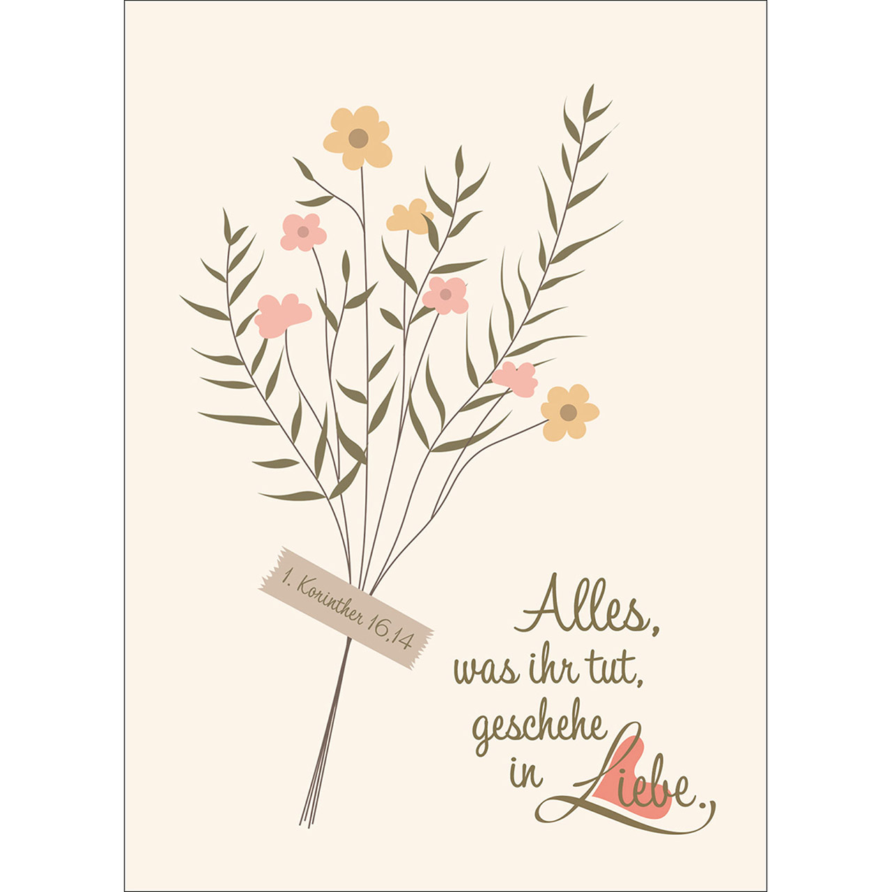 Postkarten mit Fensterbild - Alles, was ihr tut, geschehe in Liebe 