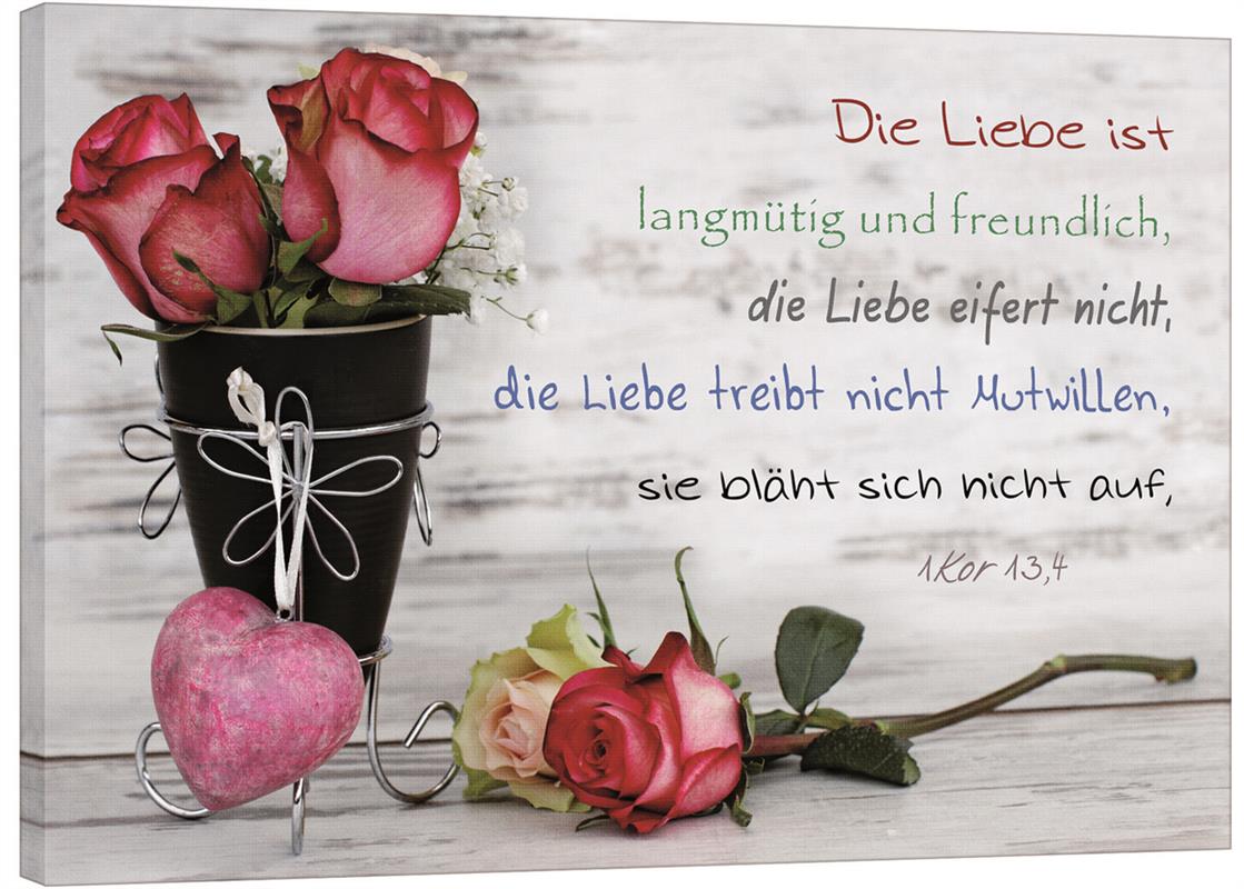 Leinwand - Vase mit Rosen