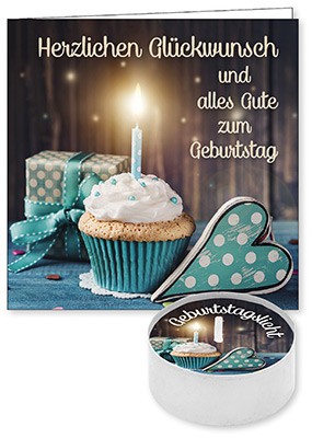 Lichtgruss-Herzlichen-Glueckwunsch-Kerze-Grusskarte-4687 Lichtgruß - Herzlichen Glückwunsch (Kerze & Grußkarte)